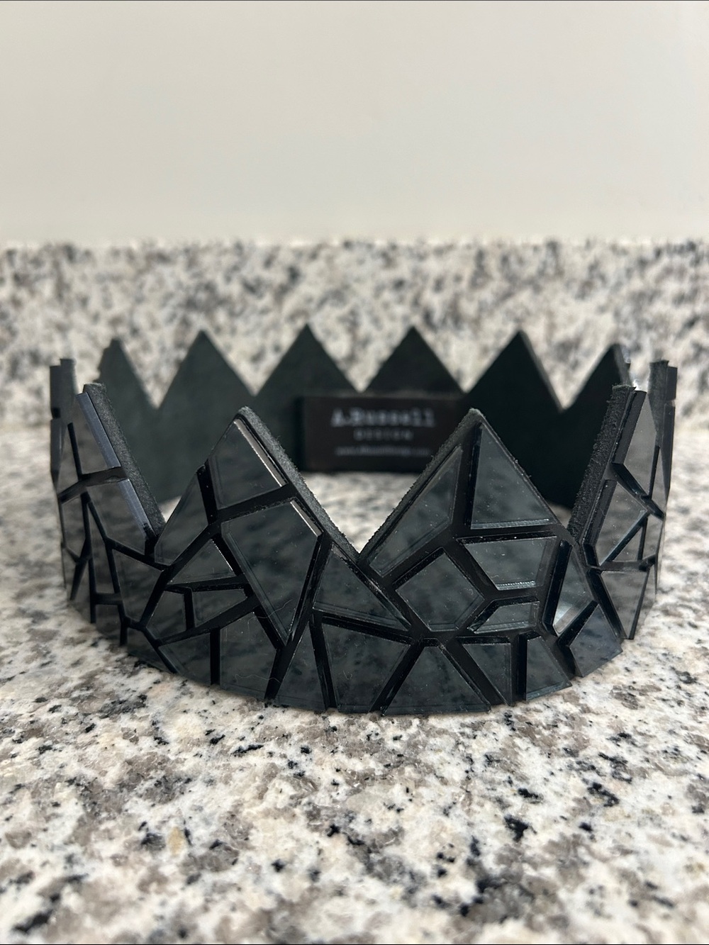 A. Russell Design Black Mirror Crown on Black